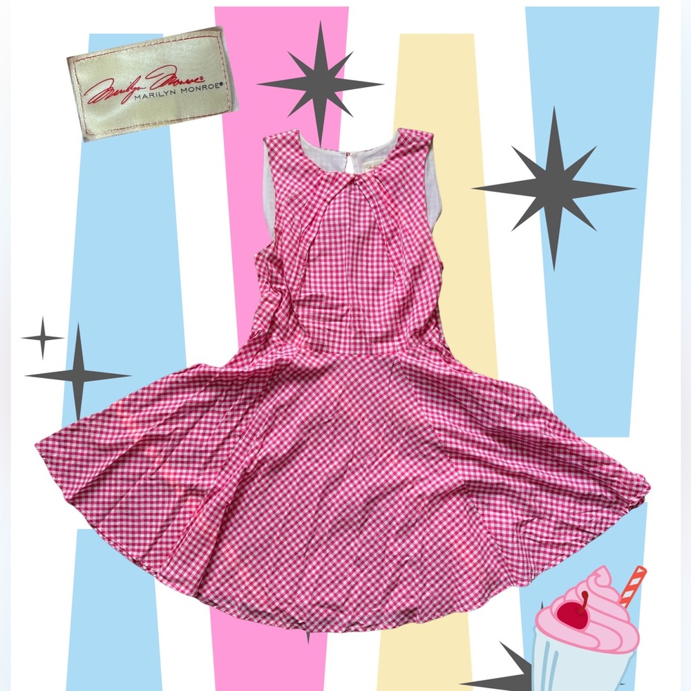 Marilyn Monroe Vibrant Pink Checkered Mini Dress